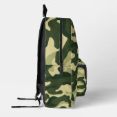 Green Camouflage camo Custom Name Printed Backpack プリントバックパック (左)