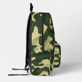 Green Camouflage camo Custom Name Printed Backpack プリントバックパック (左)