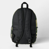 Green Camouflage camo Custom Name Printed Backpack プリントバックパック (裏面)