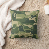 Green Camouflage Cats Pattern クール Kitty Cats迷彩柄 クッション (ブランケット)