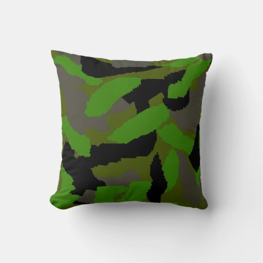 Green Camouflage Design クッション (正面)