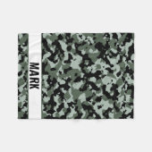 Green Camouflage Patternパーソナライズされたという名前を付ける フリースブランケット (正面(横))