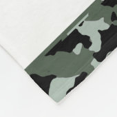 Green Camouflage Patternパーソナライズされたという名前を付ける フリースブランケット (角)