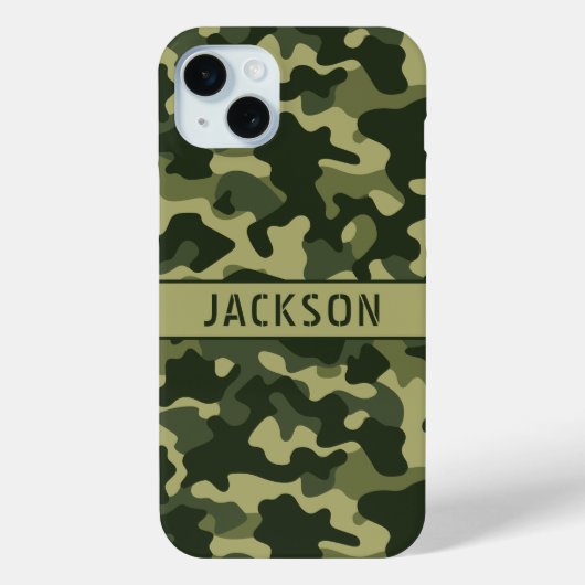 Green Camouflage Personalized Case-Mate iPhoneケース (裏面)