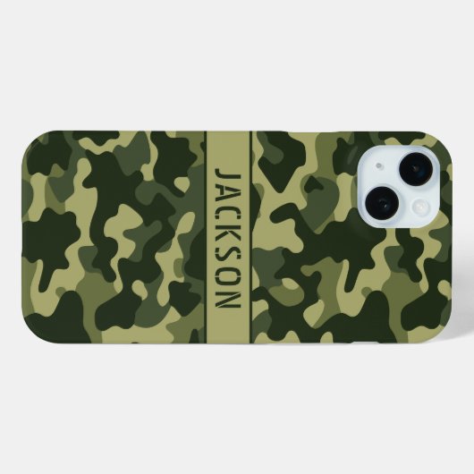 Green Camouflage Personalized Case-Mate iPhoneケース (裏面 (横))