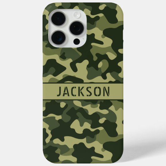 Green Camouflage Personalized Case-Mate iPhoneケース (裏面)
