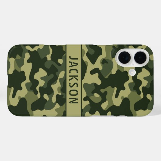 Green Camouflage Personalized Case-Mate iPhoneケース (裏面 (横))