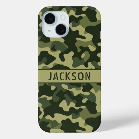 Green Camouflage Personalized Case-Mate iPhoneケース (裏面)