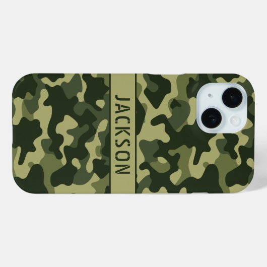 Green Camouflage Personalized Case-Mate iPhoneケース (裏面 (横))