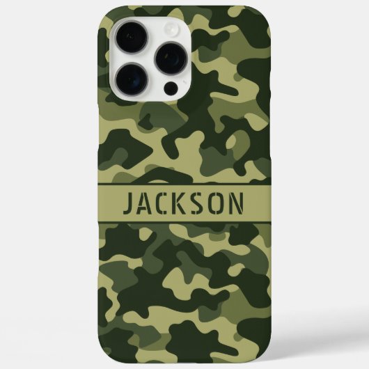 Green Camouflage Personalized Case-Mate iPhoneケース (裏面)
