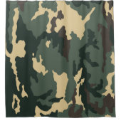 Green Camouflage Zippo Lighter シャワーカーテン (正面)