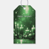 Green Candles Christmas Gift Tag ギフトタグ (正面)