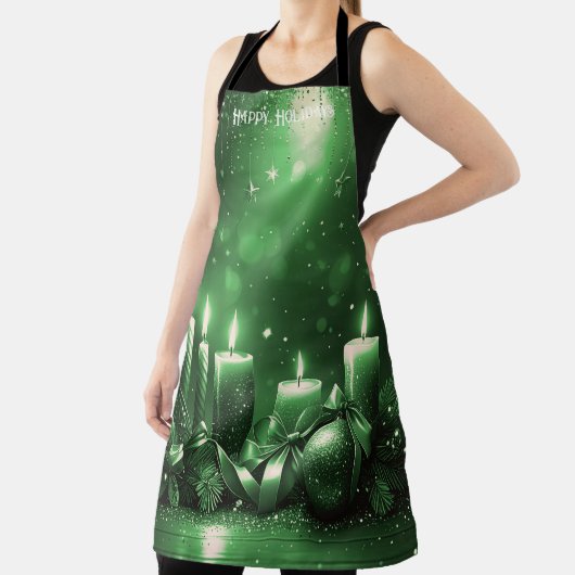 Green Candles Christmas Holiday Apron エプロン (インサイチュ)