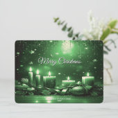 Green Candles Christmas Holiday Card シーズンカード (スタンド正面)