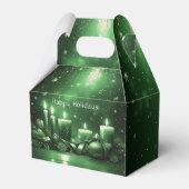 Green Candles Christmas Holiday Gift Box フェイバーボックス (正面サイド)