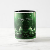 Green Candles Christmas Holiday Mug マグカップ (中央)