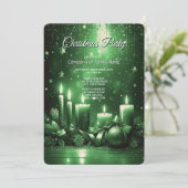 Green Candles Christmas Holiday Party Invitation 招待状 (スタンド正面)