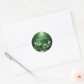 Green Candles Christmas Holiday Sticker ラウンドシール (封筒)