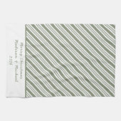 Green Candy Cane Striped Christmas Holiday Party キッチンタオル (横)