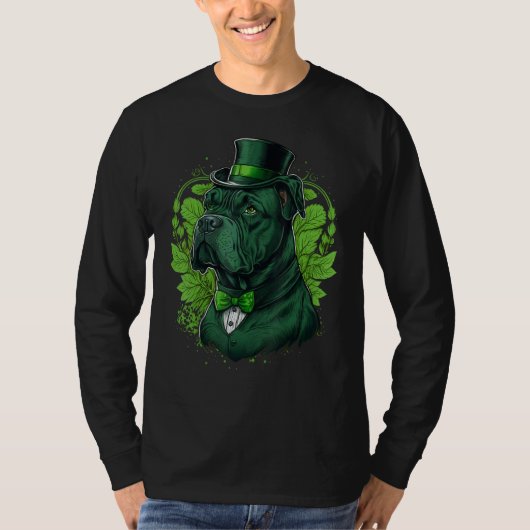 Green Cane Corso shamrock on St Patricks Day Cane  Tシャツ (正面)