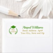 Green Cap and Laurel Graduation ラベル (インサイチュ)