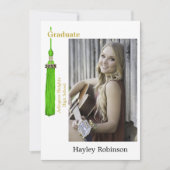 Green Cap Graduation Photo  案内状 (正面)