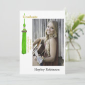 Green Cap Graduation Photo  案内状 (スタンド正面)
