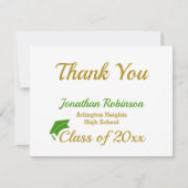 Green Cap Graduation Thank You サンキューカード (正面)