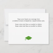 Green Cap Graduation Thank You サンキューカード (裏面)