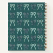 Green Cap Pink Stripes Bow Graduation Guest Book ノートブック (裏面)