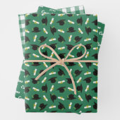Green Caps Diplomas Mixed Graduation Patterns ラッピングペーパーシート (インサイチュ)