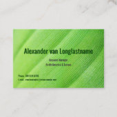 Green card with banana leaf 名刺 (正面)