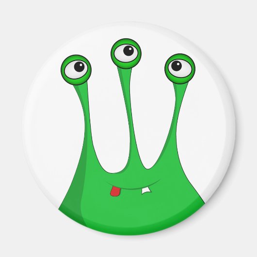 Green cartoon alien マグネット (正面)