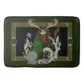 Green Celtic Antlers Man  バスマット (正面)