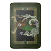 Green Celtic Antlers Man  バスマット (正面縦)