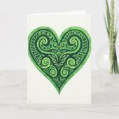 Green Celtic Heart Art Card カード (正面)