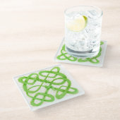 GREEN CELTIC KNOT グラス コースター (アングル)