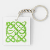 GREEN CELTIC KNOT スクエアアクリルキーチェーン キーホルダー (裏面)