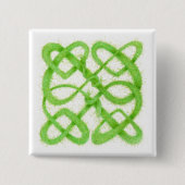 GREEN CELTIC KNOT スクエアピンバッジ 缶バッジ (正面)