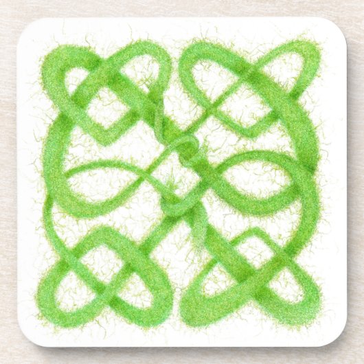 GREEN CELTIC KNOT ハードプラスチック コースター (正面)