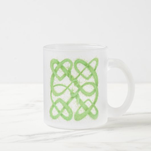 GREEN CELTIC KNOT フロストガラス マグ (右)