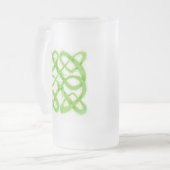 GREEN CELTIC KNOT 背の高いフロストガラス マグ (正面左)