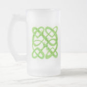 GREEN CELTIC KNOT 背の高いフロストガラス マグ (左)