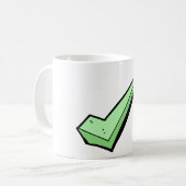 Green Check Mark Tick Symbol コーヒーマグカップ (正面左)