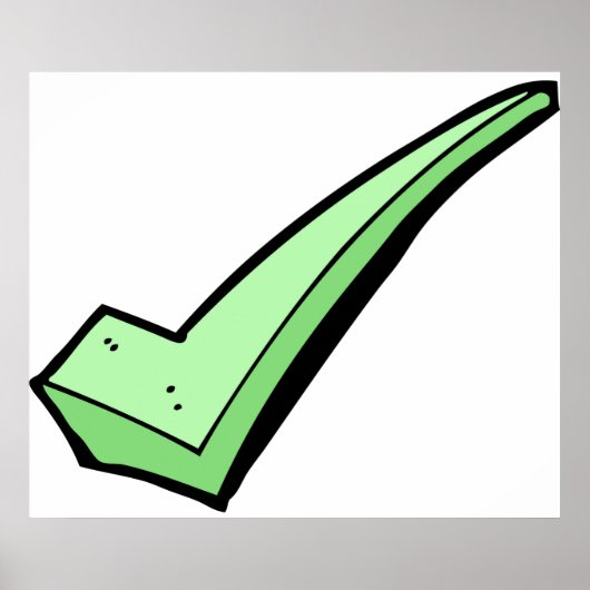 Green Check Mark Tick Symbol ポスター (正面)