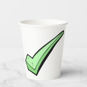 Green Check Mark Tick Symbol 紙コップ (正面)