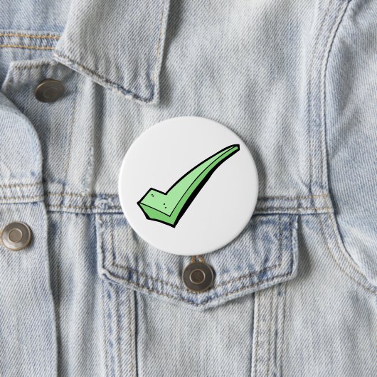 Green Check Mark Tick Symbol 缶バッジ (インサイチュ)