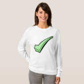 Green Check Mark Tick Symbol Tシャツ (正面フル)