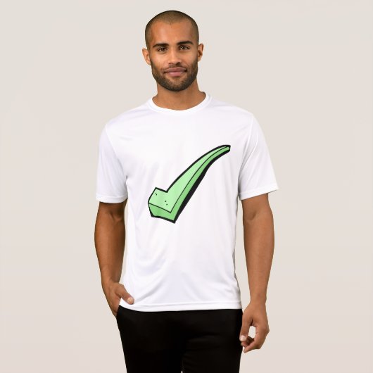 Green Check Mark Tick Symbol Tシャツ (正面フル)