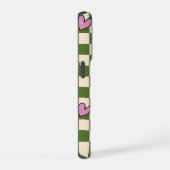 Green Checkerboard Aesthetic Phone Case iPhoneケース (右側面)